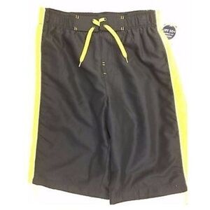82 Zero Swim Shorts Boys LG Blue Yellow Boys Athletic UPF 50 Plus Sporty Youth‎